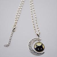 Women\'s Pendant Necklaces Gemstone Sterling Silver Jewelry Basic Black Jewelry Daily Casual 1pc