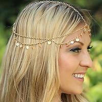 Women\'s Circle Drop Chain Jewelry Forehead Headpiece Hairband