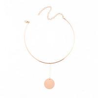 Women\'s Choker Necklaces Pendant Necklaces Jewelry Round Copper Dangling Style Pendant Euramerican Fashion Personalized Silver Gold