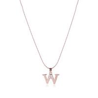 womens mens pendant necklaces alphabet shape rose gold zircon copper c ...