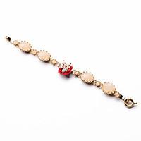 womens chain bracelet friendship fashion alloy oval blushing pink blue ...