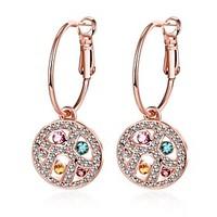 womens drop earrings crystal cubic zirconiabasic circular unique desig ...