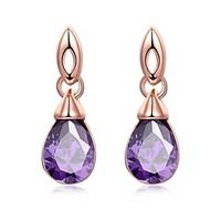 womens drop earrings crystal cubic zirconiabasic circular unique desig ...