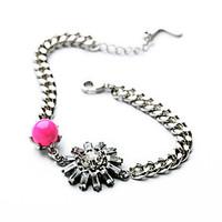 Women\'s Chain Bracelet Jewelry Friendship Fashion Alloy Round Blushing Pink Jewelry For Birthday Gift Valentine 1pc