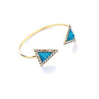 Women\'s Cuff Bracelet Friendship Fashion Alloy Triangle Shape Blue Jewelry For Anniversary Gift Valentine 1pc