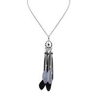 Women\'s Pendant Necklaces Jewelry Jewelry Feather Alloy Euramerican Fashion Personalized Light Blue Red Rainbow Black Jewelry ForParty