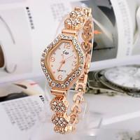 Women\'s Fashion Watch Bracelet Watch Quartz Rhinestone Imitation Diamond Alloy Band Elegant Gold