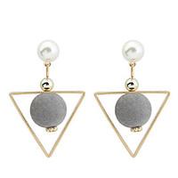 Women\'s Drop Earrings Imitation Pearl Euramerican Fashion Cooper Geometric Triangle Jewelry For Daily Casual 1 Pair
