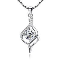 Women\'s Pendant Necklaces Sterling Silver Cubic Zirconia Unique Design Jewelry For Wedding Party Special Occasion Engagement 1pc