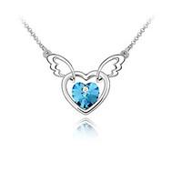 Women\'s Pendant Necklaces Crystal Chrome Love Heart Fashion Personalized Euramerican Dark Blue Light Blue Light Green Jewelry ForWedding