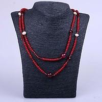 Women\'s Strands Necklaces Pearl Necklace Pearl Resin Fashion Red Jewelry Party Daily Casual 1pc