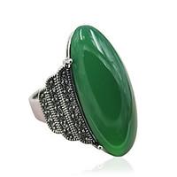 Women\'s Fashion Alloy Ring Vintage Green Gem Personality Statement Rings Casual/Daily 1pc