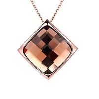 Women\'s Pendant Necklaces Chain Necklaces Opal Crystal Square Geometric Rose Gold Glass Rose Gold Plated Tin Alloy 18K gold AlloyBasic