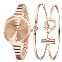 Women casual Watch Jewelry Quartz Bracelet Watch Set ladies Dress Minimalist Gold Wristwatch relogios feminino Watch Set (3pcs/set)