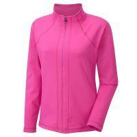 Womens Full Zip Knit Top - Berry