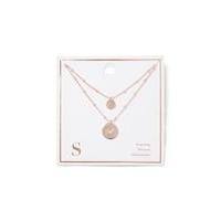 Womens S Intial Ditsy Necklace, Gold Colour