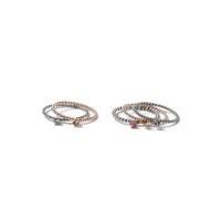 Womens Pastel Textured Stack, Silver Colour