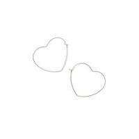 Womens Thin Heart Rose Gold Hoops, Gold Colour