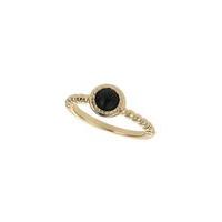 Womens Black And Gold Ball Ring, Black