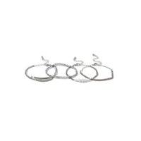 Womens Facet Beaded Chain Bracelets, Silver Colour