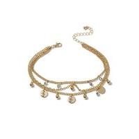 Womens Charm Anklet, Gold Colour