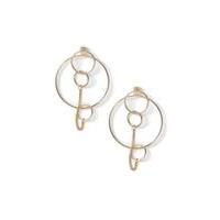 Womens Circle Front And Back Hoops, Silver Colour