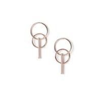 womens bar and circle interlink rose silver colour
