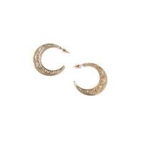 Womens Engraved Metal Hoops, Gold Colour