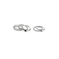 Womens Silver Multipack Rings, Silver Colour
