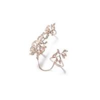 womens rose gold navette link ring gold colour