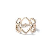 womens gold heart cut out ring gold colour