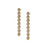 womens metal disc drop earrings gold colour