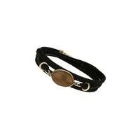 womens bead and black suede bracelet black