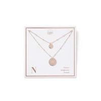 womens n intial ditsy necklace gold colour