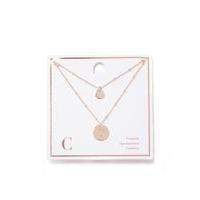 womens c intial ditsy necklace gold colour