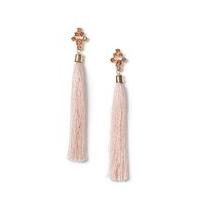 Womens Pink Stone Tassel Earring, Pink