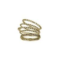Womens Ethnic Ring Stack, Gold Colour
