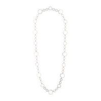 Womens Circle Link Long Necklace, Rose Gold