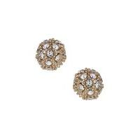 Womens Pave Ball Studs, Gold Colour