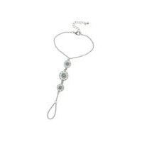 Womens Fili Silver Turquoise Hand Chain, Gold Colour