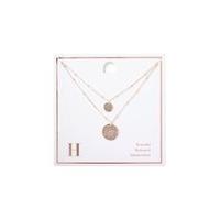 Womens H Intial Ditsy Necklace, Gold Colour