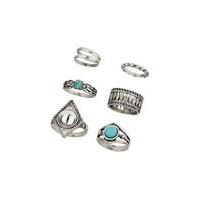 Womens Ethnic Ring Mix Pack, Silver Colour