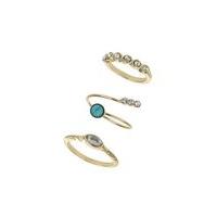 Womens Mermaid Ring Pack, Gold Colour