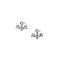 Womens Sliver Leaf Stud, Silver Colour