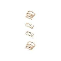 Womens Cross Over Ring Pack, Gold colour.