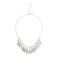 womens silver metal tassel necklace silver colour