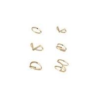 Womens Rose Gold Geo Cut Out Ring Pack, Rose Gold