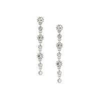 womens crystal flower drop earrings silver colour