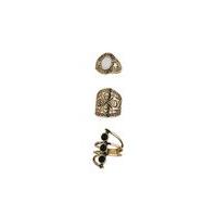 Womens Antique Gold Pack of Rings, Gold Colour