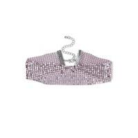 womens pink chainmail choker pink